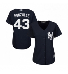 Womens New York Yankees 43 Gio Gonzalez Authentic Navy Blue Alternate Baseball Jersey 