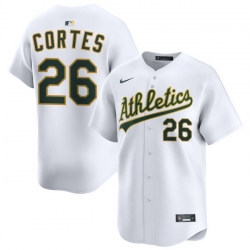 Men Athletics Nike Home Limited Custom Jersey White Cortes Carlos 26