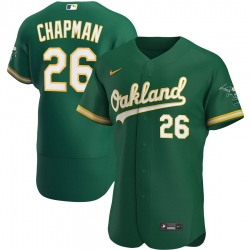 Men Oakland Athletics 26 Matt Chapman Men Nike Kelly Green Alternate 2020 Flex Base Player MLB Jersey