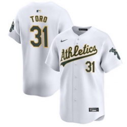 Men Oakland Athletics 31 Abraham Toro White 2024 Home Limited Stitched Jersey