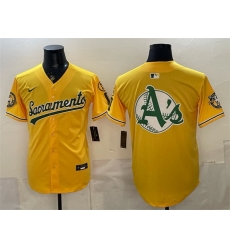 Men Oakland Athletics Team Big Logo 2026 Yellow Alternate Sacramento Celebrating 125 Years Vapor Limited Stitched Baseball Jerseys 002 Men Oakland Athletics Team Big Logo 2026 Yellow Alternate Sacramento Celebrating 125 Years Vapor Limited Stitched Baseball Jerseys 002