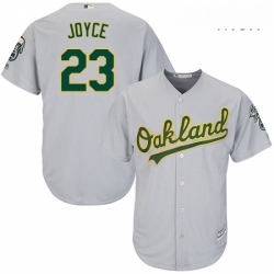 Mens Majestic Oakland Athletics 23 Matt Joyce Replica Grey Road Cool Base MLB Jersey