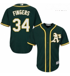 Mens Majestic Oakland Athletics 34 Rollie Fingers Replica Green Alternate 1 Cool Base MLB Jersey