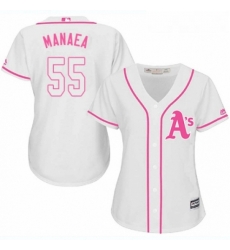 Womens Majestic Oakland Athletics 55 Sean Manaea Replica White Fashion Cool Base MLB Jersey 