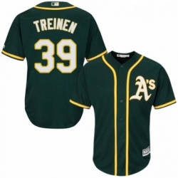 Youth Majestic Oakland Athletics 39 Blake Treinen Replica Green Alternate 1 Cool Base MLB Jersey 