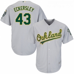 Youth Majestic Oakland Athletics 43 Dennis Eckersley Replica Grey Road Cool Base MLB Jersey