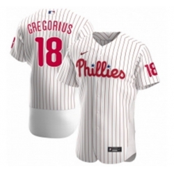 Men Philadelphia Phillies 18 Didi Gregorius Men Nike White Alternate 2020 Flex Base Player MLB Jersey