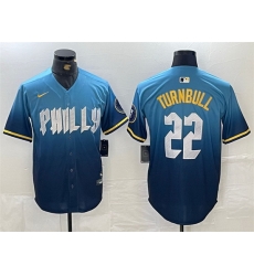 Men Philadelphia Phillies 22 Spencer Turnbull Blue 2024 City Connect Limited Stitched Jersey