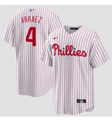 Men Philadelphia Phillies  4 Luis Arraez White 2026 Cool Base Stitched Jersey