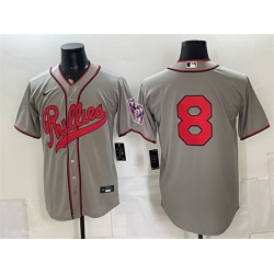 Men Philadelphia Phillies  8 Nick Castellanos Gray 2026 Field of Dreams Stadium Stitched Baseball Jersey