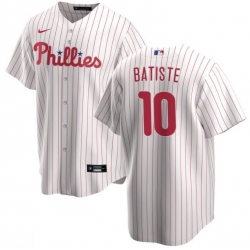 Phillies 10 Batiste White Jersey