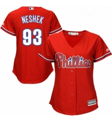 Womens Majestic Philadelphia Phillies 93 Pat Neshek Replica Red Alternate Cool Base MLB Jersey 