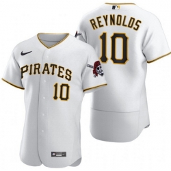 Men Pittsburgh Pirates 10 Bryan Reynolds White Flex Base Stitched MLB Jerse