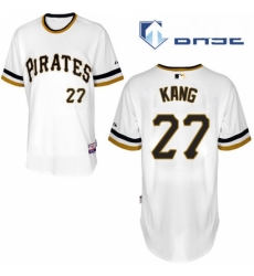 Mens Majestic Pittsburgh Pirates 27 Jung ho Kang Authentic White Alternate 2 Cool Base MLB Jersey