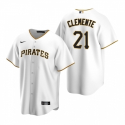 Mens Nike Pittsburgh Pirates 21 Roberto Clemente White Home Stitched Baseball Jerse