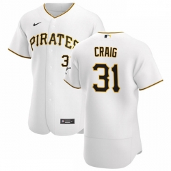 Pittsburgh Pirates 31 Will Craig Men Nike White Home 2020 Authentic Player MLB Jersey