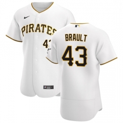 Pittsburgh Pirates 43 Steven Brault Men Nike White Home 2020 Authentic Player MLB Jersey