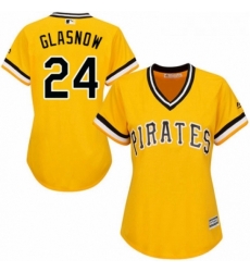 Womens Majestic Pittsburgh Pirates 24 Tyler Glasnow Replica Gold Alternate Cool Base MLB Jersey 