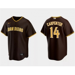 Men San Diego Padres 14 Matt Carpenter Brown Cool Base Stitched Jersey