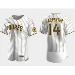 Men San Diego Padres 14 Matt Carpenter White Flex Base Stitched Baseball Jersey