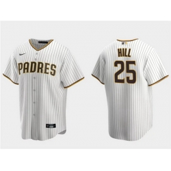 Men San Diego Padres 25 Tim Hill White Cool Base Stitched Jersey