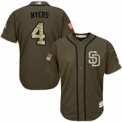 Youth Majestic San Diego Padres 4 Wil Myers Replica Green Salute to Service Cool Base MLB Jersey