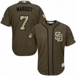 Youth Majestic San Diego Padres 7 Manuel Margot Authentic Green Salute to Service Cool Base MLB Jersey 