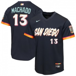 Youth San Diego Padres  13 Manny Machado Obsidian 2026 City Connect Stadium Stitched Baseball Jersey