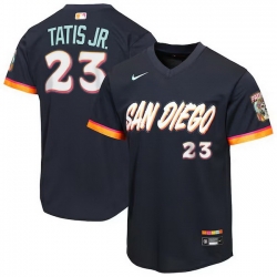 Youth San Diego Padres  Fernando Tatis Jr  Obsidian 2026 City Connect Stadium Stitched Baseball Jersey