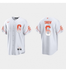 Men San Francisco Giants 6 Jt Snow Men 2021 City Connect White Fan Version Jersey