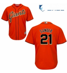 Mens Majestic San Francisco Giants 21 Deion Sanders Replica Orange Alternate Cool Base MLB Jersey