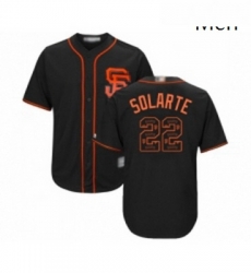 Mens San Francisco Giants 22 Yangervis Solarte Authentic Black Team Logo Fashion Cool Base Baseball Jersey 