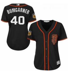 Womens Majestic San Francisco Giants 40 Madison Bumgarner Authentic Black 2017 Spring Training Cool Base MLB Jersey