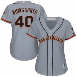 Womens Majestic San Francisco Giants 40 Madison Bumgarner Authentic Grey Road Cool Base MLB Jersey