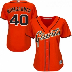 Womens Majestic San Francisco Giants 40 Madison Bumgarner Replica Orange Alternate Cool Base MLB Jersey