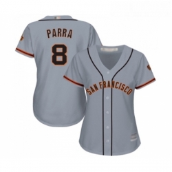 Womens San Francisco Giants 8 Gerardo Parra Replica Grey Road Cool Base Baseball Jersey 