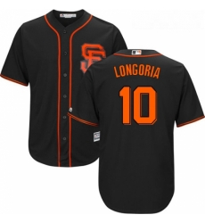 Youth Majestic San Francisco Giants 10 Evan Longoria Authentic Black Alternate Cool Base MLB Jersey 