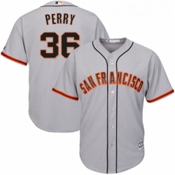 Youth Majestic San Francisco Giants 36 Gaylord Perry Authentic Grey Road Cool Base MLB Jersey