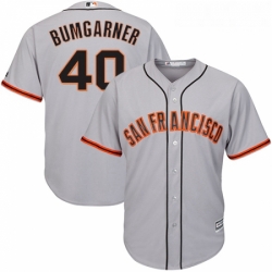 Youth Majestic San Francisco Giants 40 Madison Bumgarner Replica Grey Road Cool Base MLB Jersey