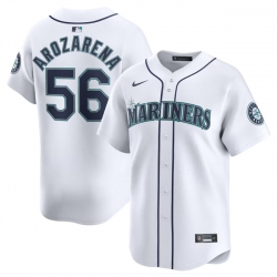 Men Seattle Mariners 56 Randy Arozarena White 2024 Home Limited Stitched Jersey