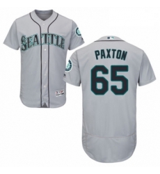 Mens Majestic Seattle Mariners 65 James Paxton Grey Road Flex Base Authentic Collection MLB Jersey