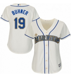 Womens Majestic Seattle Mariners 19 Jay Buhner Replica Cream Alternate Cool Base MLB Jersey 