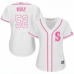 Womens Majestic Seattle Mariners 52 Carlos Ruiz Authentic White Fashion Cool Base MLB Jersey