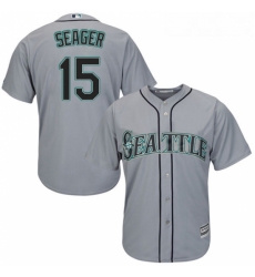 Youth Majestic Seattle Mariners 15 Kyle Seager Authentic Grey Road Cool Base MLB Jersey