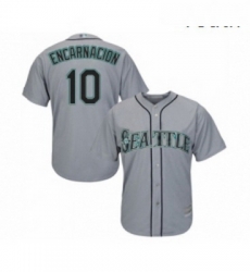 Youth Seattle Mariners 10 Edwin Encarnacion Replica Grey Road Cool Base Baseball Jersey 