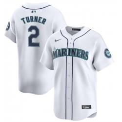 Youth Seattle Mariners 2 Justin Turner White 2024 Home Limited Stitched Jersey