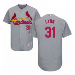 Mens Majestic St Louis Cardinals 31 Lance Lynn Grey Road Flex Base Authentic Collection MLB Jersey