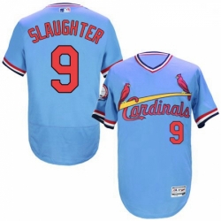 Mens Majestic St Louis Cardinals 9 Enos Slaughter Light Blue FlexBase Authentic Collection MLB Jersey