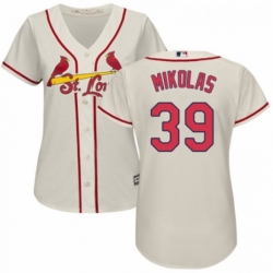 Womens Majestic St Louis Cardinals 39 Miles Mikolas Replica Cream Alternate Cool Base MLB Jersey 