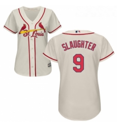 Womens Majestic St Louis Cardinals 9 Enos Slaughter Authentic Cream Alternate Cool Base MLB Jersey